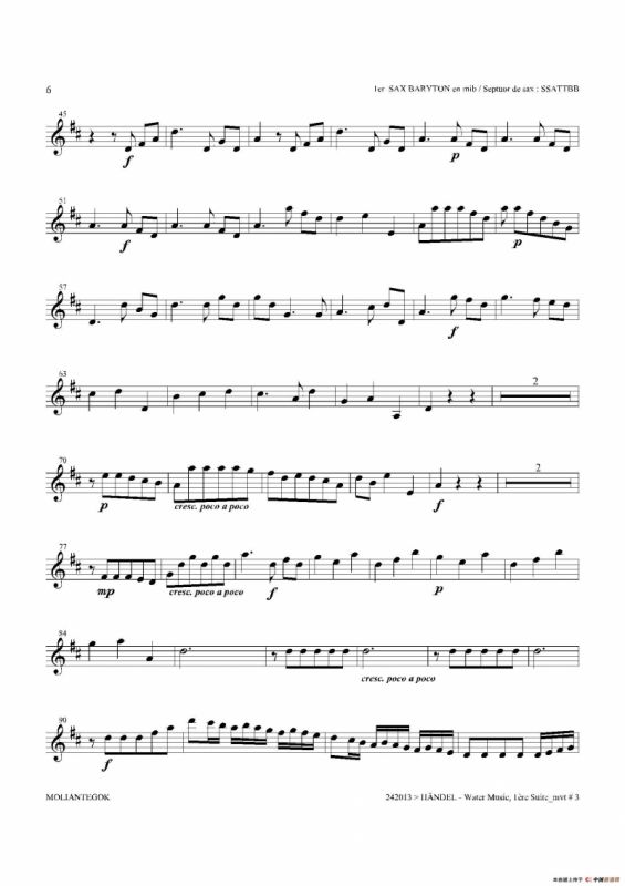 Water Music（HWV.348 No.1）（第一上低音萨克斯）