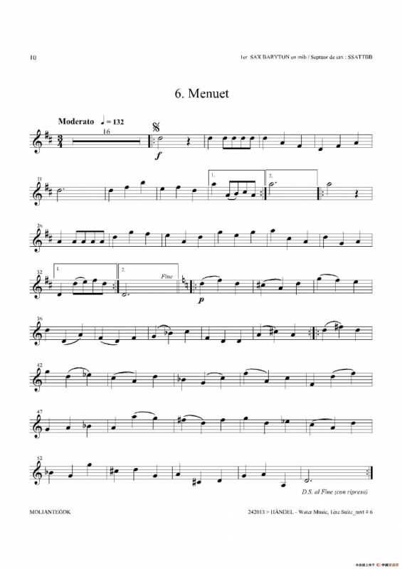 Water Music（HWV.348 No.1）（第一上低音萨克斯）