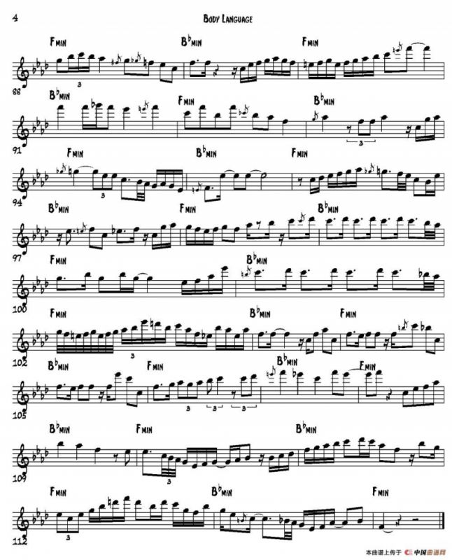 Body Language（次中音萨克斯）