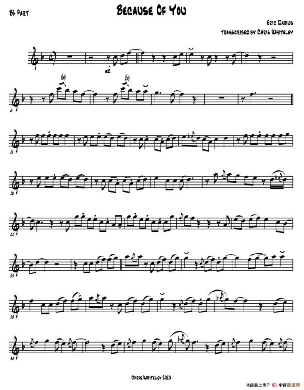 Because Of You（Bb FLAT）