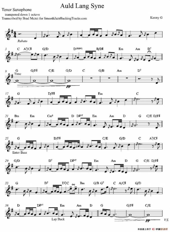 Auld Lang Syne（次中音萨克斯）