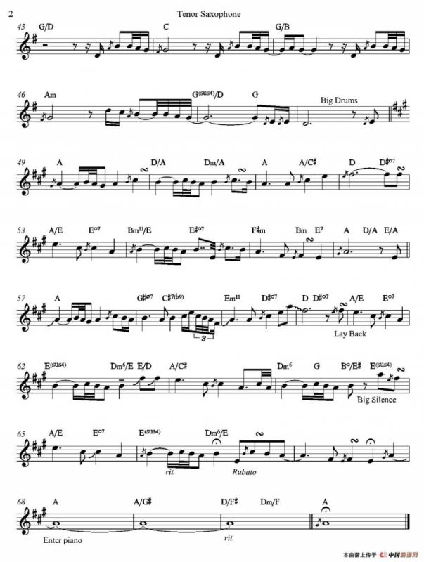 Auld Lang Syne（次中音萨克斯）