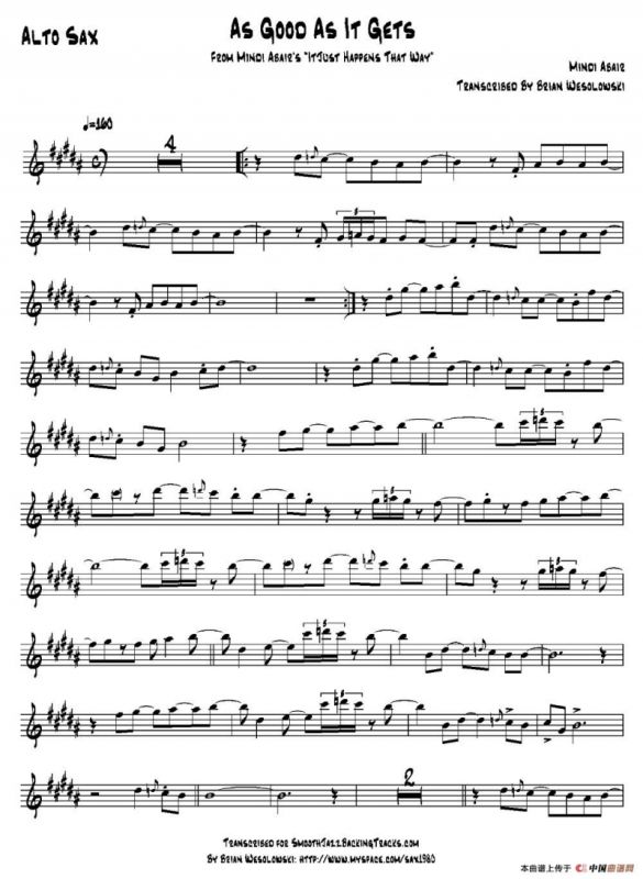 As Good As It Gets（中音萨克斯）