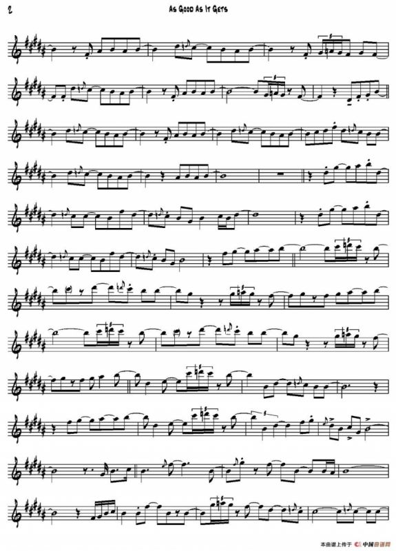 As Good As It Gets（中音萨克斯）