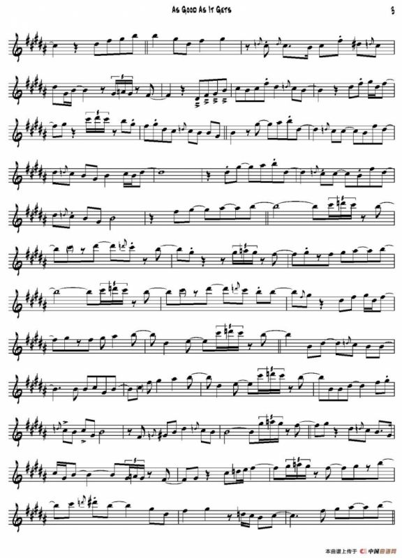 As Good As It Gets（中音萨克斯）