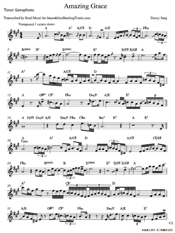 Amazing Grace （次中音萨克斯）