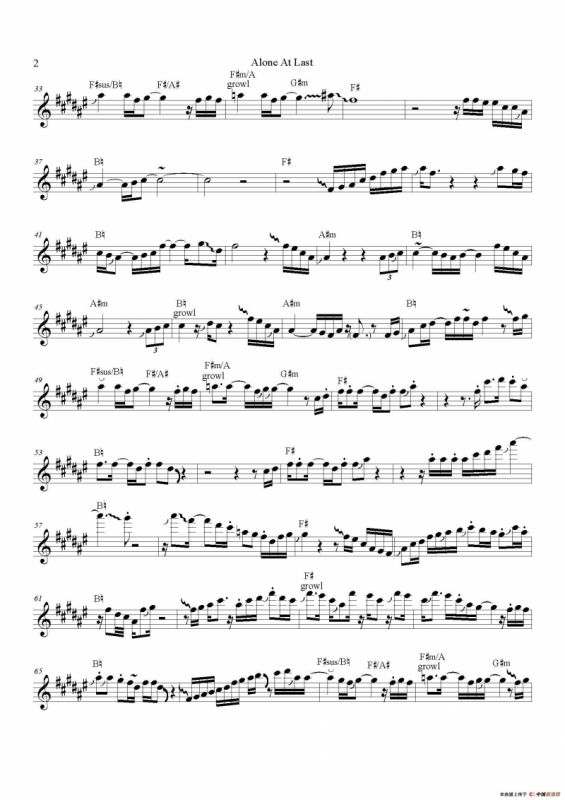 Alone At Last（中音萨克斯）