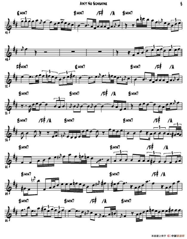 Aint No Sunshine（次中音萨克斯）