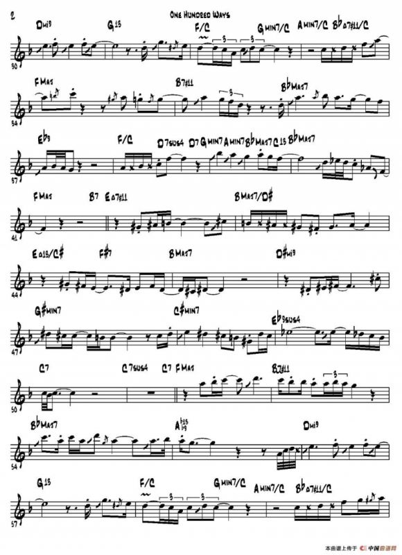 One Hundred Ways（高音萨克斯）