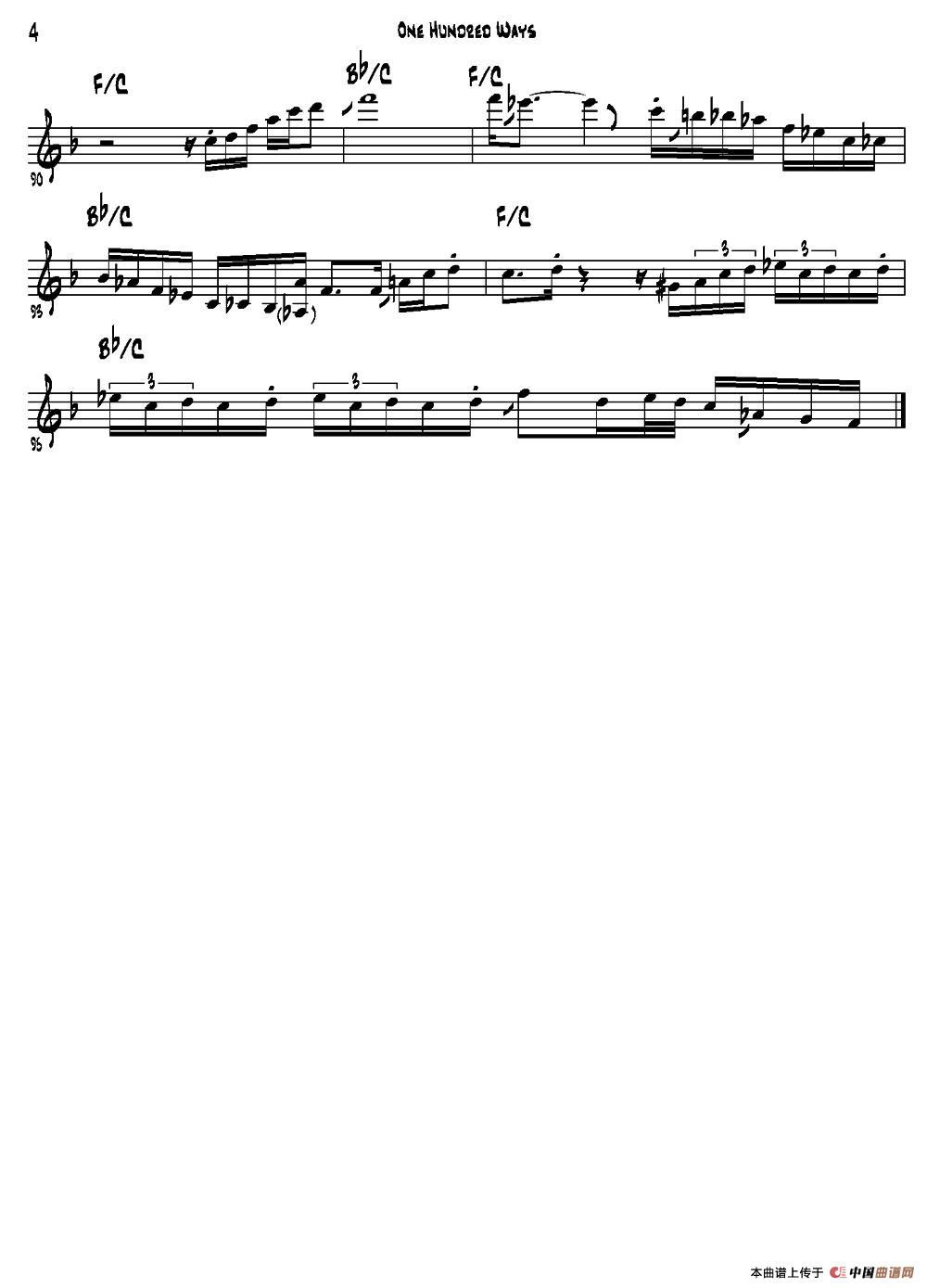 One Hundred Ways（高音萨克斯）