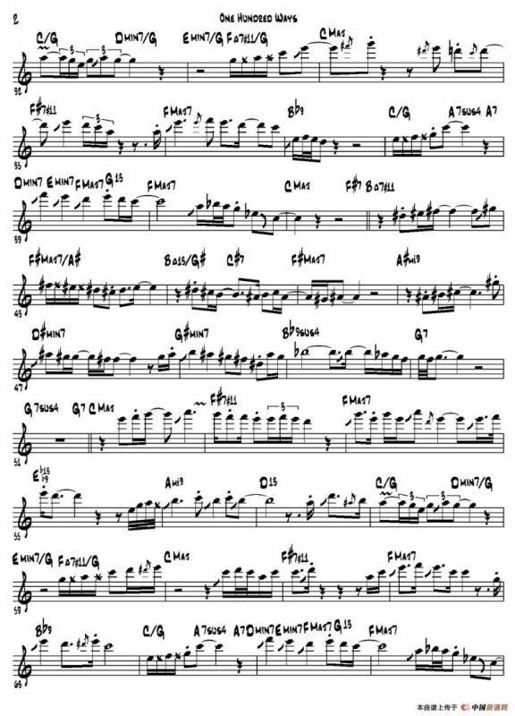 One Hundred Ways（中音萨克斯）