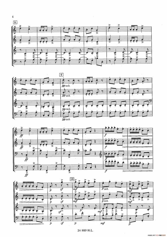 Chinese Rag （四重奏总谱+分谱）