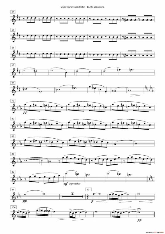 Close your eyes and listen（四重奏总谱+分谱）