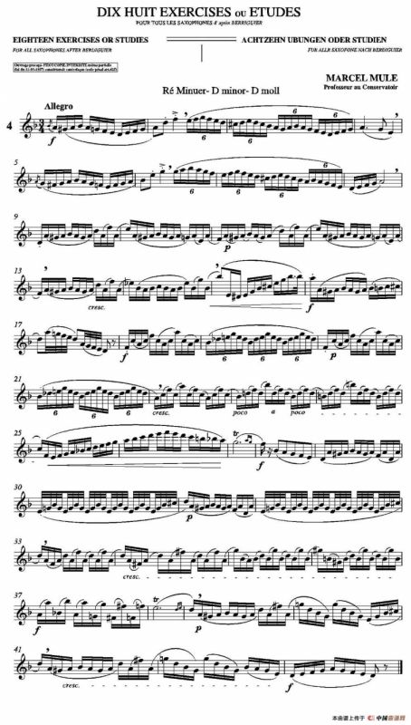 18 Exercicios ou Estudos de Marcel Mule - Enelruy Lira（马瑟·穆勒18首练习曲—4）