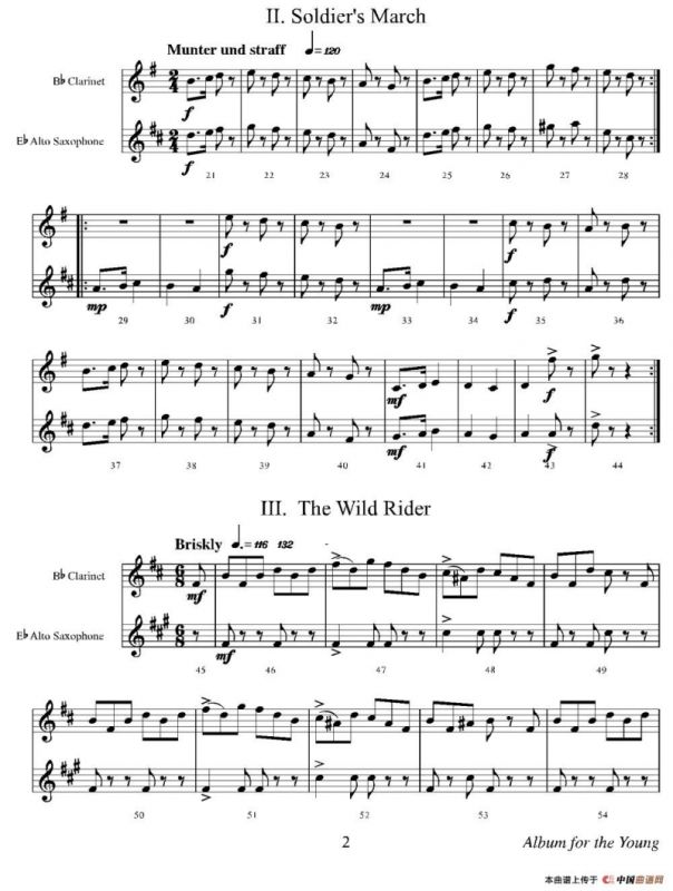 Album for the Young（年轻人的相册）（单簧管和萨克斯二重奏）