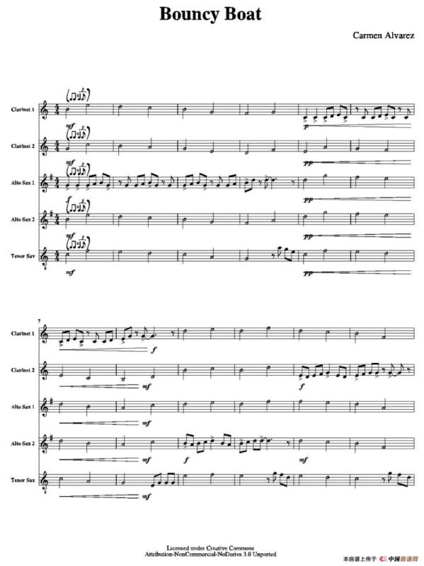 Bouncy Boat（颠簸的船）（五重奏总谱）