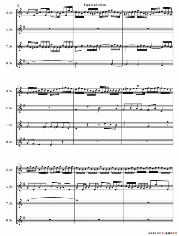 Fuga in sol minore （四重奏）