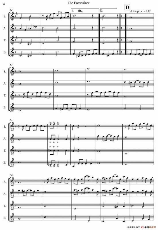 The Entertainer（四重奏）