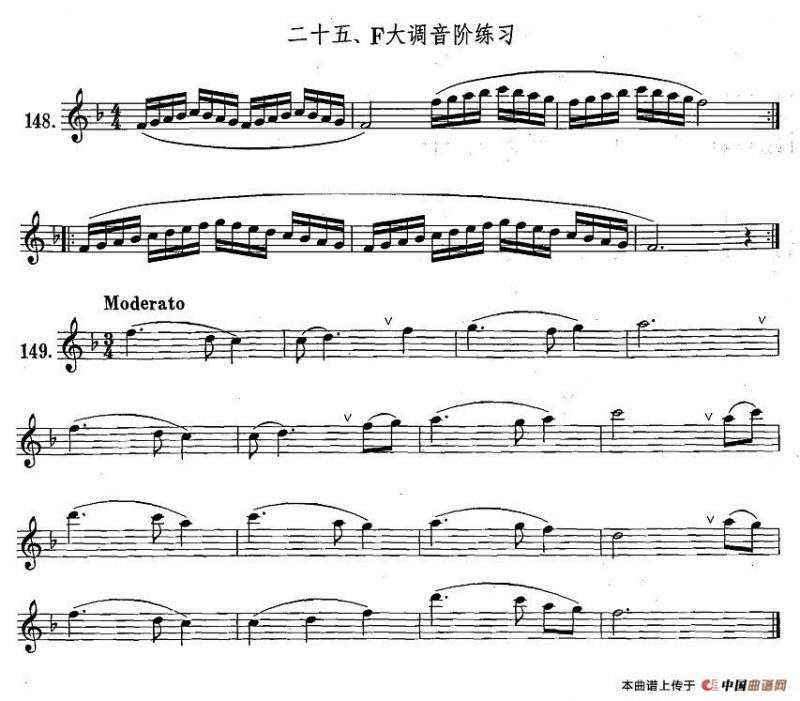 萨克斯练习曲合集（1—25）F大调音阶练习