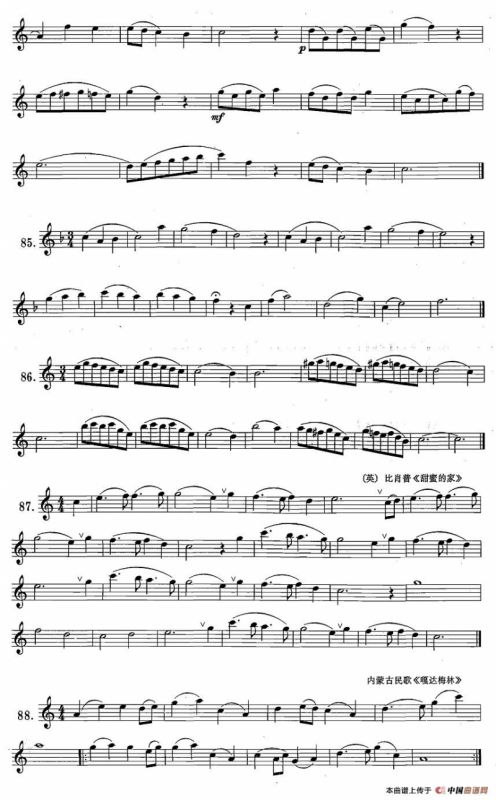 萨克斯练习曲合集（1—14）降E（升D）音指法练习