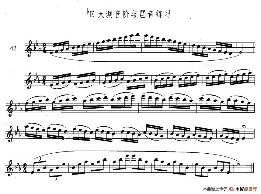 萨克斯练习曲合集（3—42）降E大调音阶与琶音练习