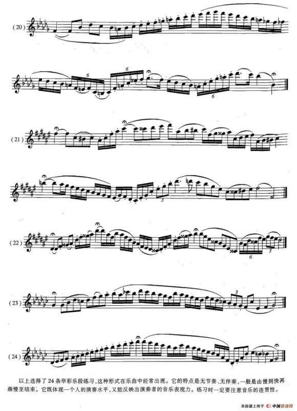 萨克斯练习曲合集（5—26）华彩乐段练习24条