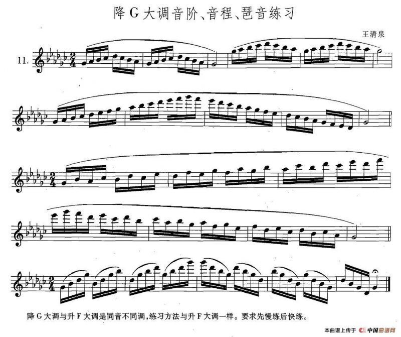 萨克斯练习曲合集（5—11）降G大调音阶、音程、琶音练习