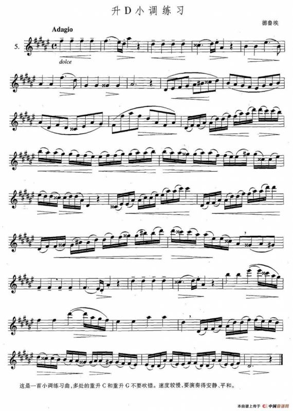 萨克斯练习曲合集（5—5）升D小调练习