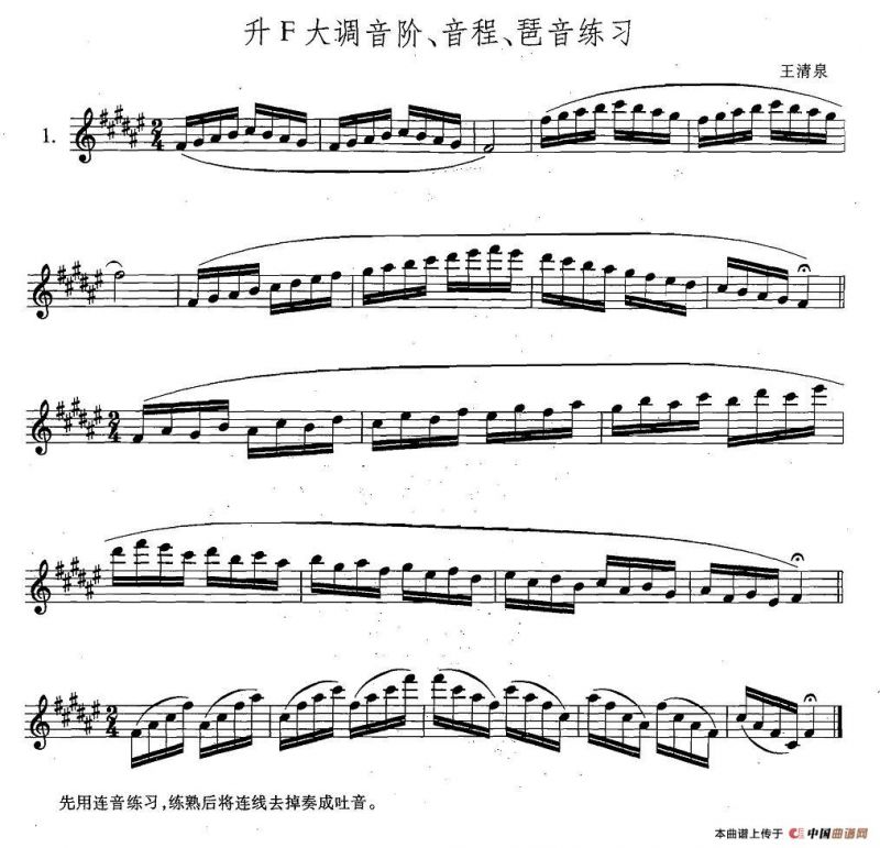 萨克斯练习曲合集（5—1）升F大调音阶、音程、琶音练习