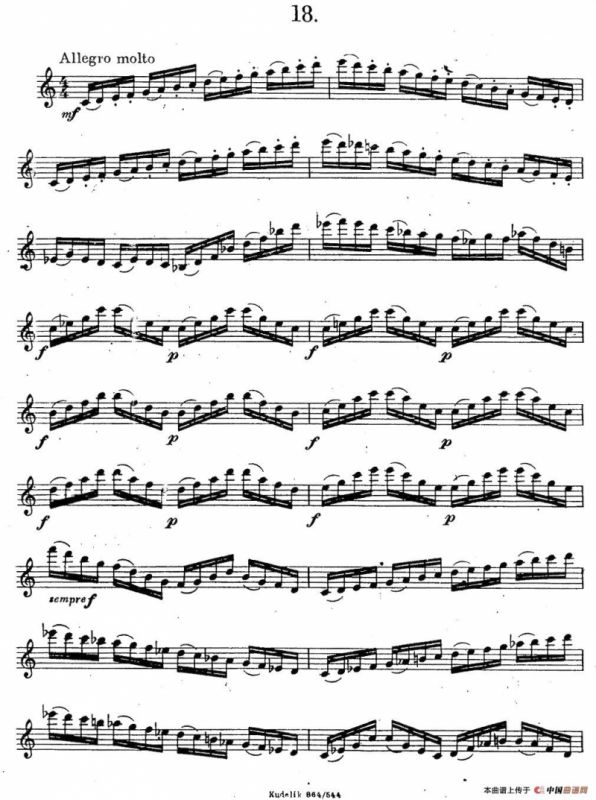 奇特克-萨克斯练习曲之18（ETUDY PRO SAXOPHON - FR ZITRK.op.3）