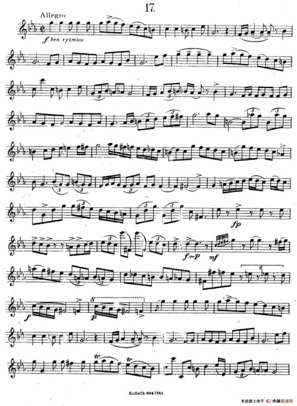 奇特克-萨克斯练习曲之17（ETUDY PRO SAXOPHON - FR ZITRK.op.3）