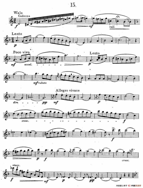 奇特克-萨克斯练习曲之15（ETUDY PRO SAXOPHON - FR ZITRK.op.3）