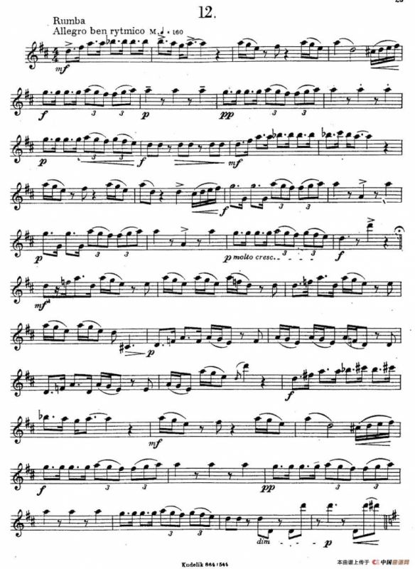 奇特克-萨克斯练习曲之12（ETUDY PRO SAXOPHON - FR ZITRK.op.3）