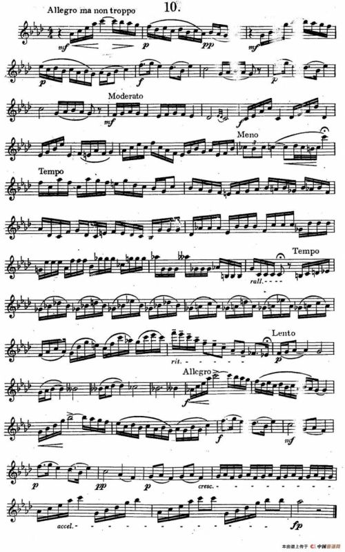 奇特克-萨克斯练习曲之10（ETUDY PRO SAXOPHON - FR ZITRK.op.3）