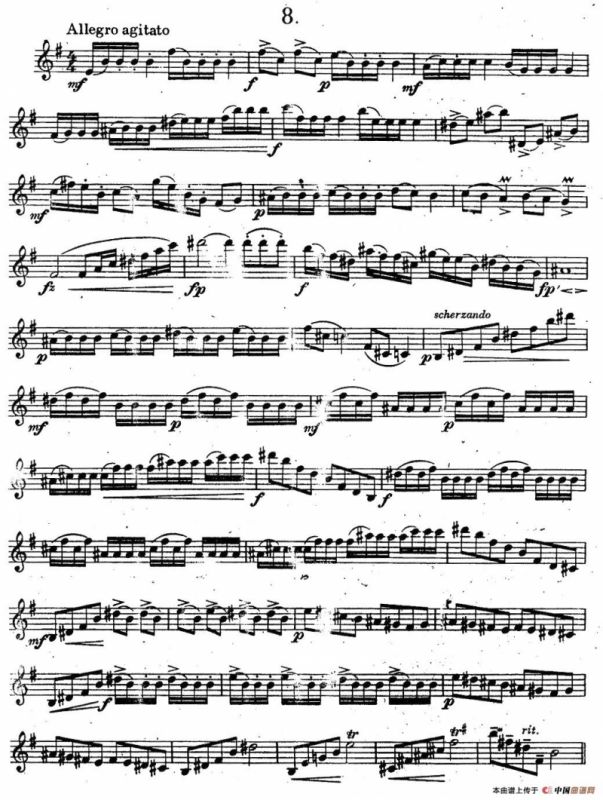 奇特克-萨克斯练习曲之八（ETUDY PRO SAXOPHON - FR ZITRK.op.3）