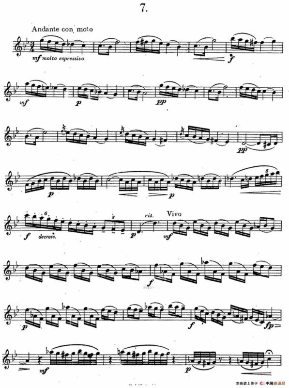 奇特克-萨克斯练习曲之七（ETUDY PRO SAXOPHON - FR ZITRK.op.3）