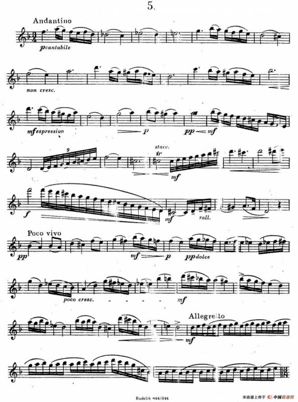 奇特克-萨克斯练习曲之五（ETUDY PRO SAXOPHON - FR ZITRK.op.3）