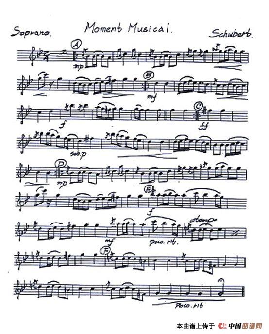 Moment Muical（音乐瞬间）（四重奏分谱）