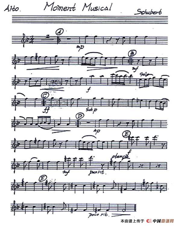 Moment Muical（音乐瞬间）（四重奏分谱）