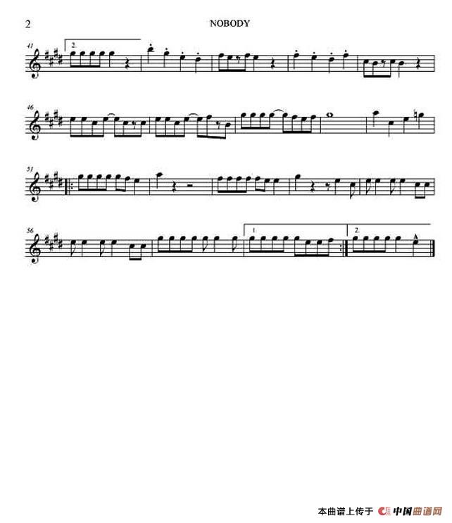 nobody（四重奏分谱）
