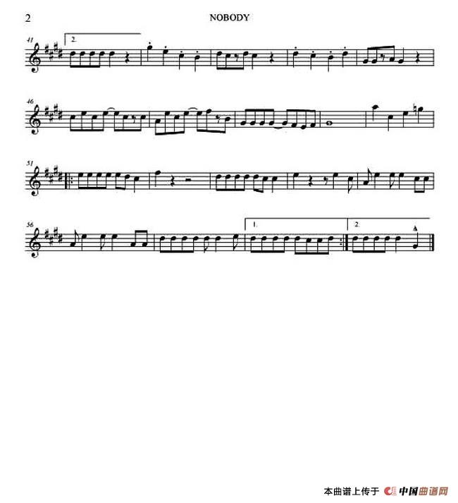 nobody（四重奏分谱）