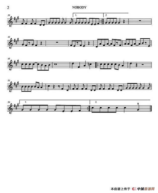 nobody（四重奏分谱）