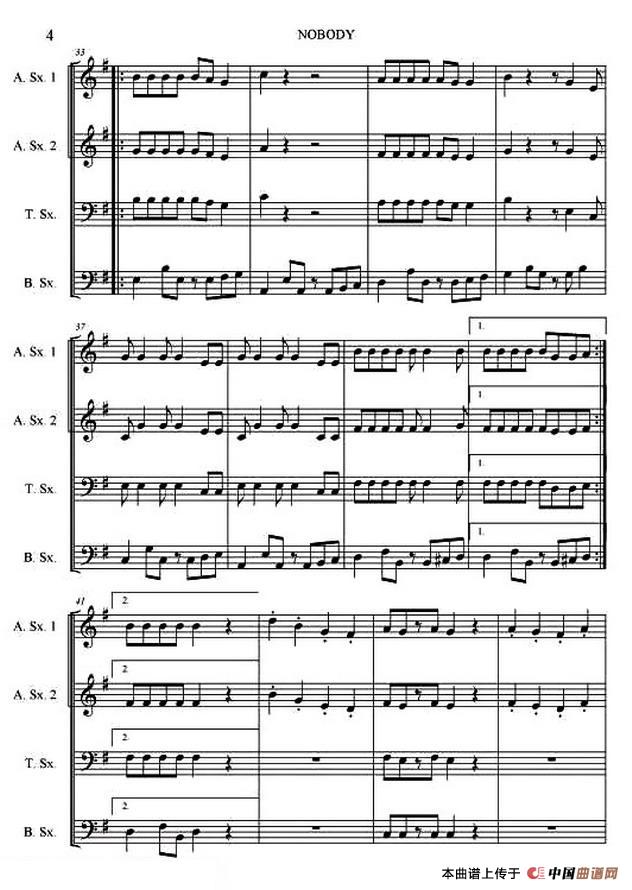 nobody（四重奏总谱）