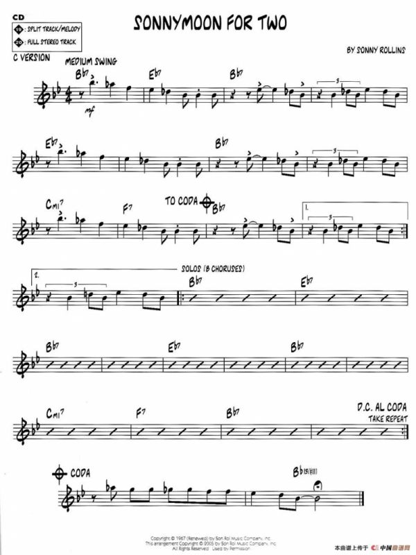 SONNYMOON FOR TWO（jazz系列萨克斯谱）