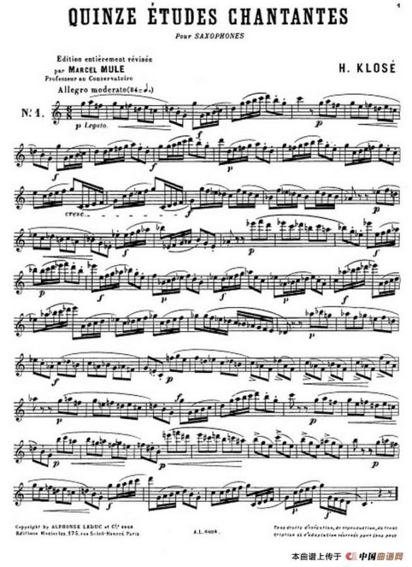 克劳斯古典萨克斯练习曲1-10