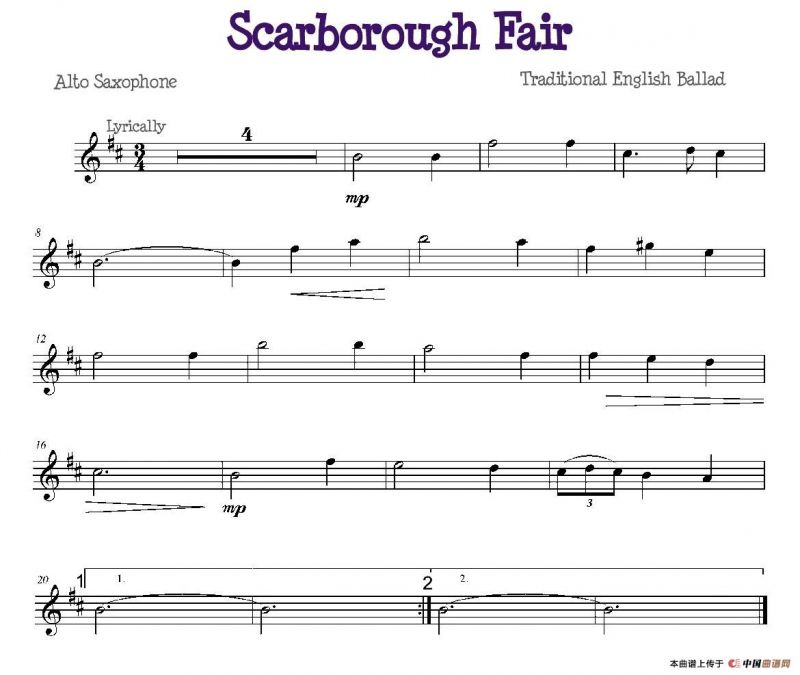 Scarborough Fair（斯卡保罗集市）（中英萨克斯+钢琴伴奏）