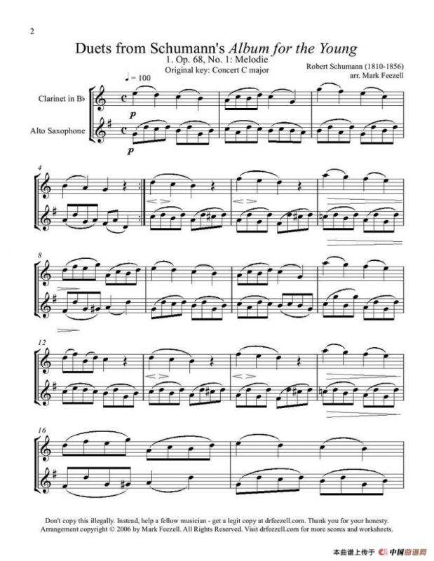 Robert Schumann-中音萨克斯练习曲