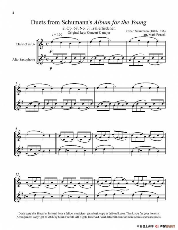 Robert Schumann-中音萨克斯练习曲