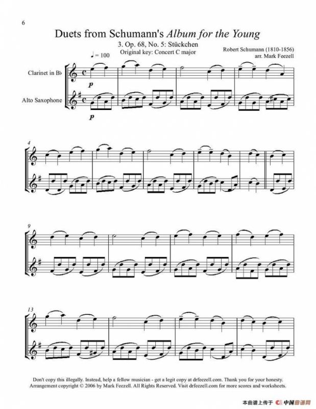 Robert Schumann-中音萨克斯练习曲