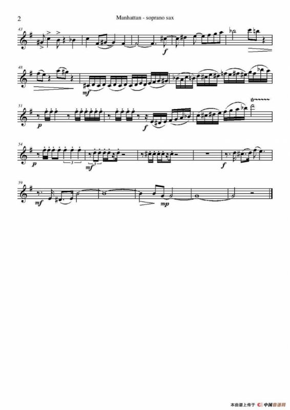 Manhattan Soprano Sax（四重奏高音萨克斯分谱）